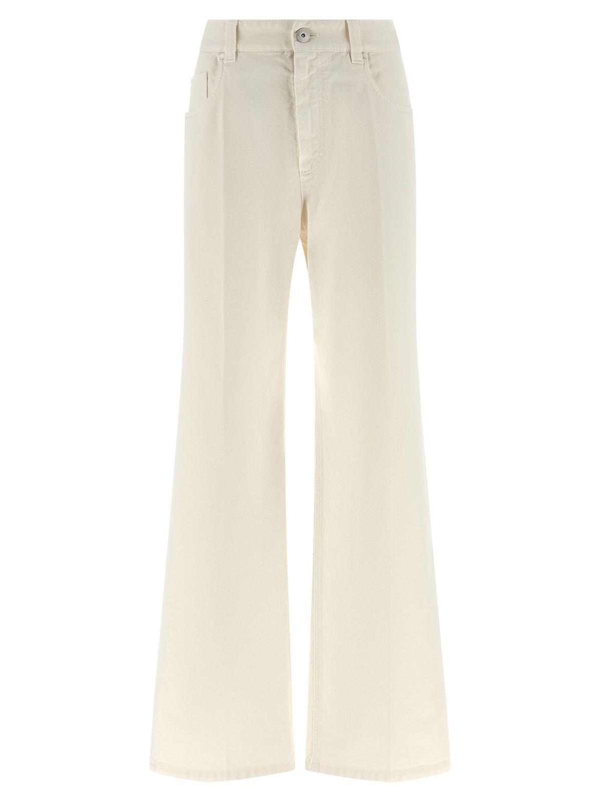 White Cotton Relaxed Fit Jeans