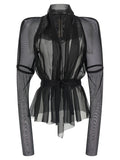 Black Silk Full-Length Jacket