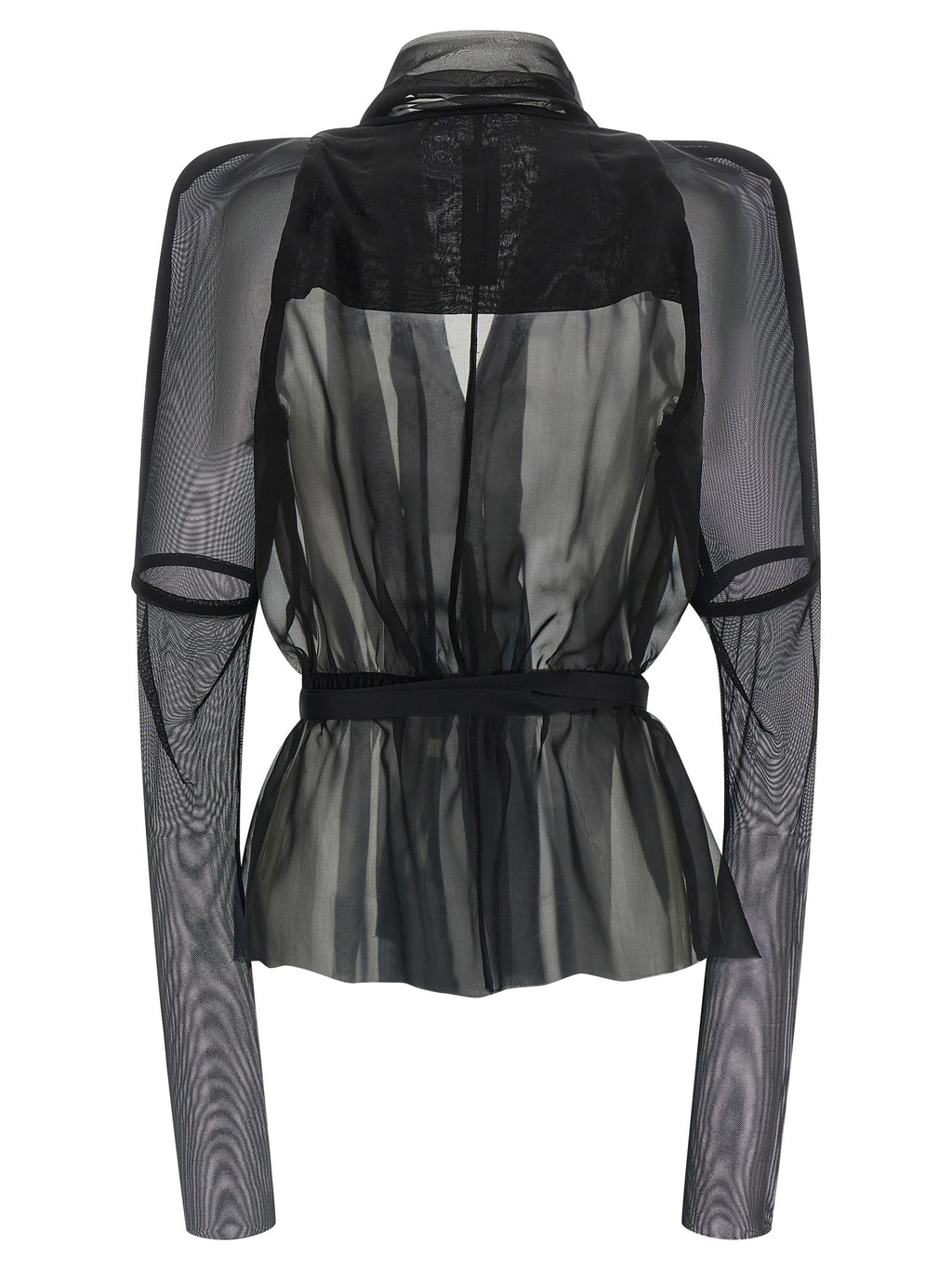 Black Silk Full-Length Jacket