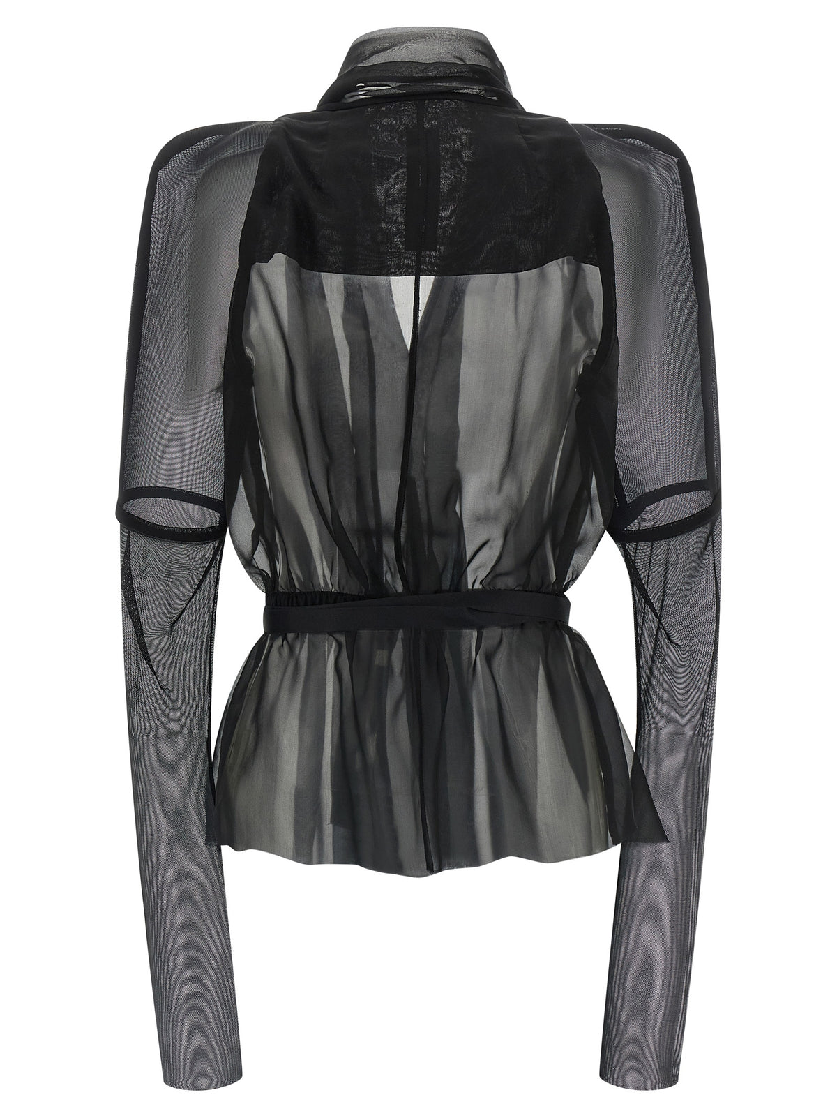 Black Silk Full-Length Jacket