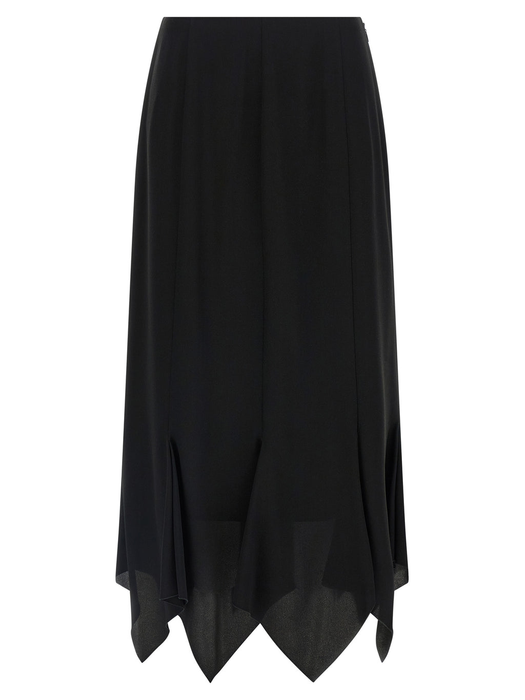 Black Silk Midi Skirt