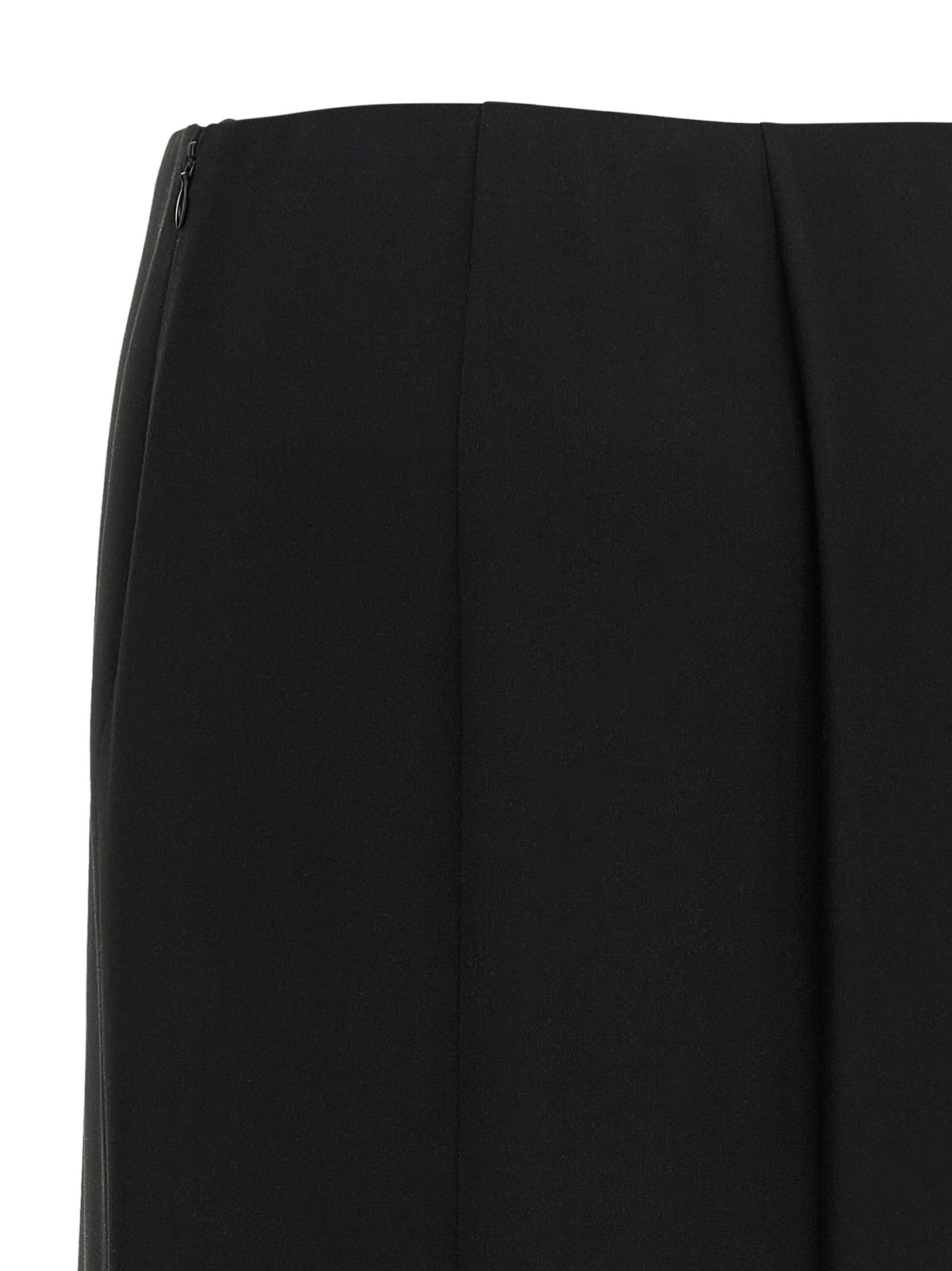 Black Silk Midi Skirt