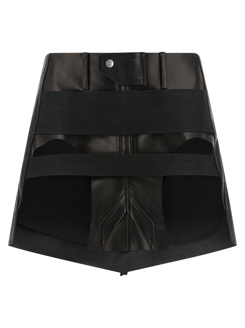 Black Calfskin Long Skirt