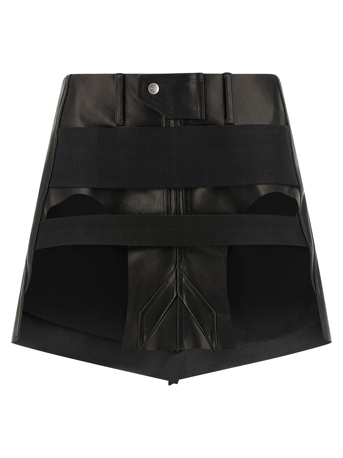 Black Calfskin Long Skirt