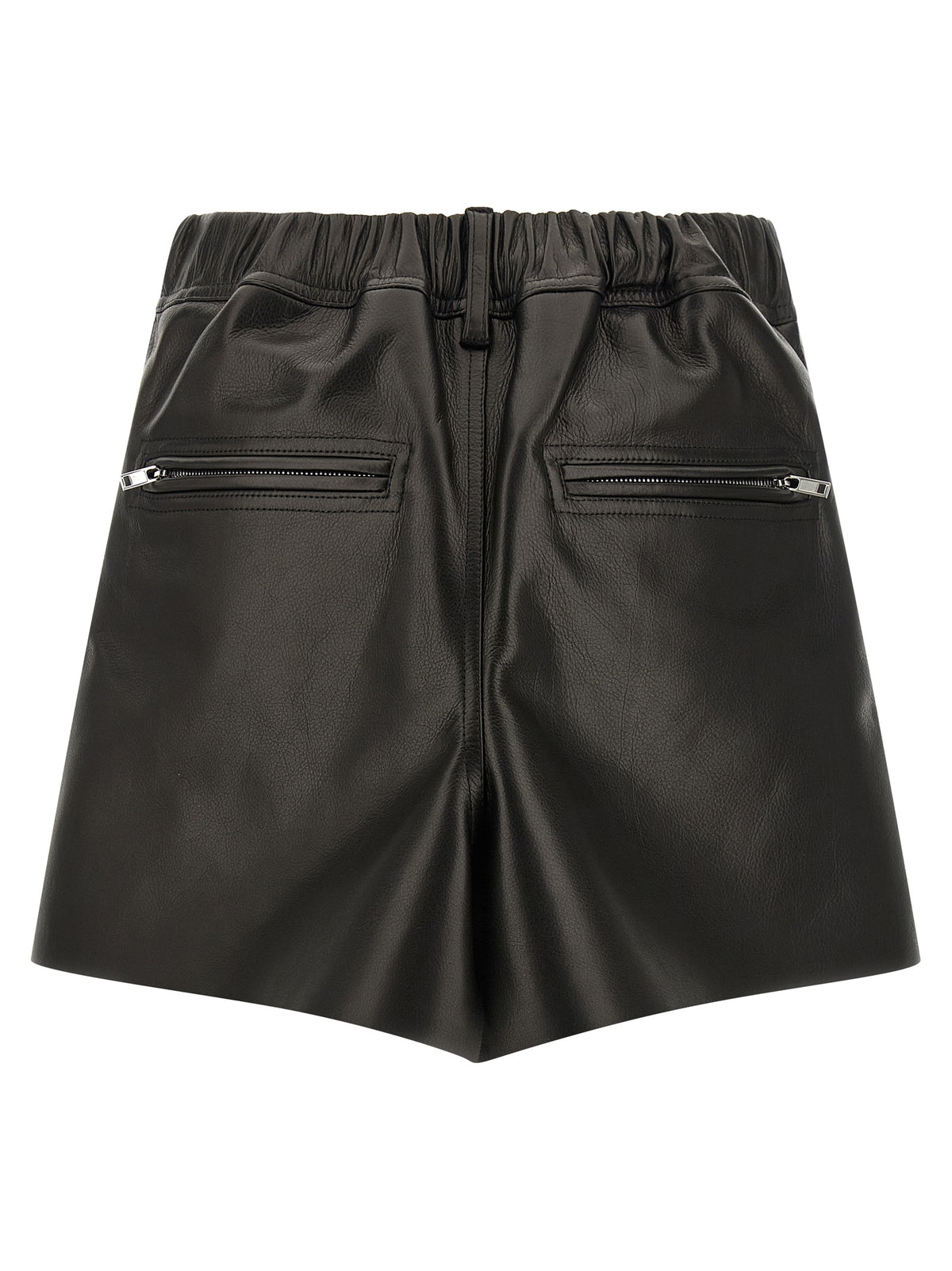 Black Calfskin Long Skirt