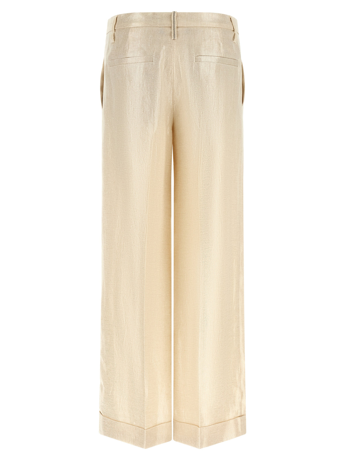Gold Linen Casual Pants