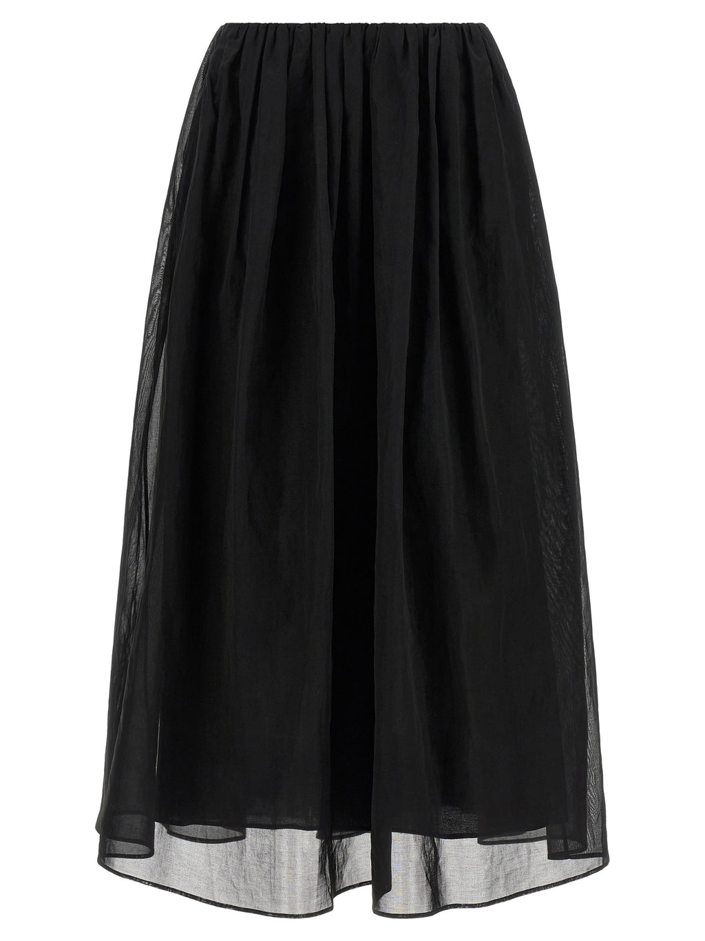 Black Cotton Mini Skirt