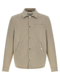 Gray Polyester Full-Length Jacket