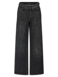 Black Cotton Flared Jeans