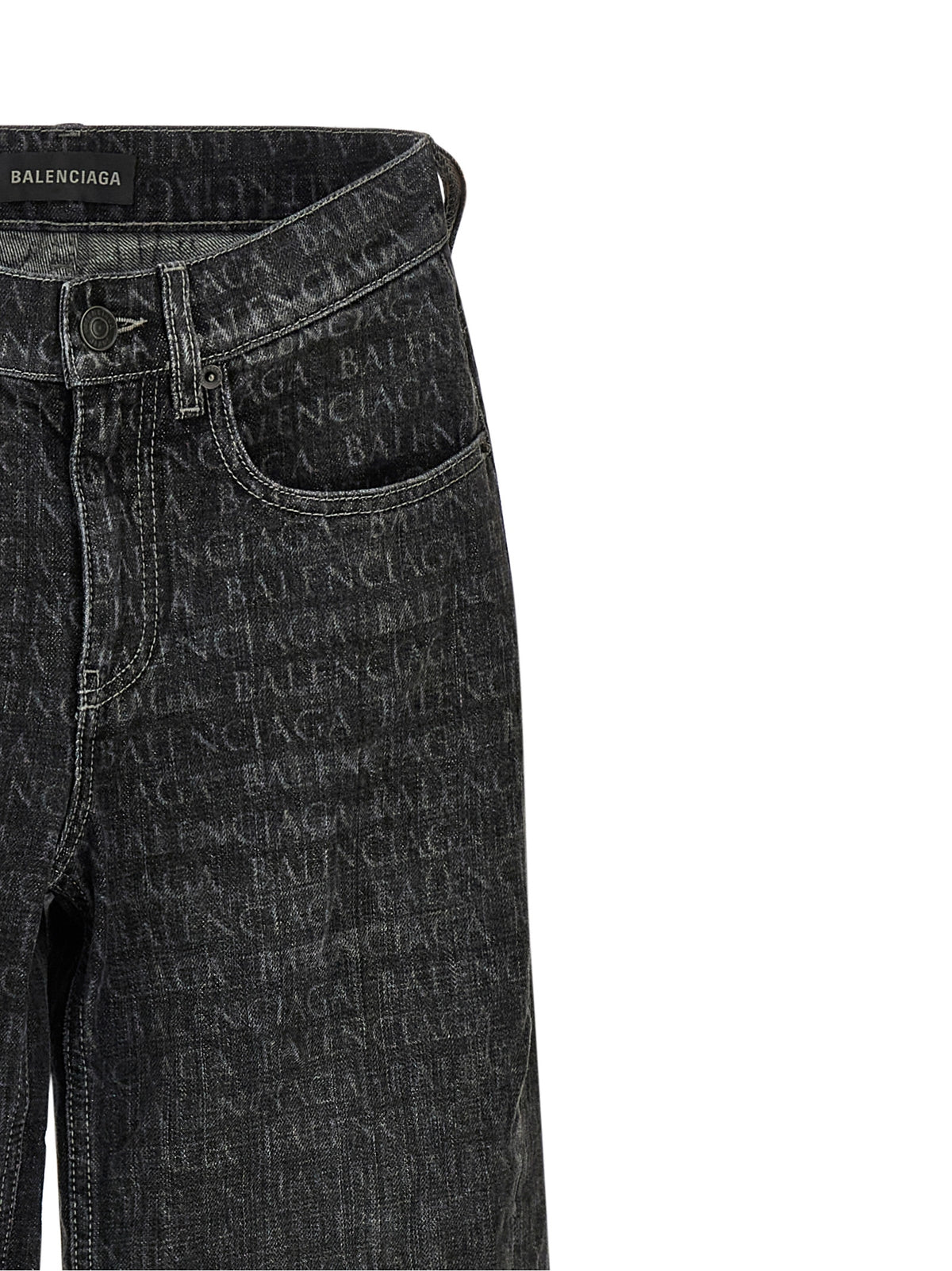 Black Cotton Flared Jeans