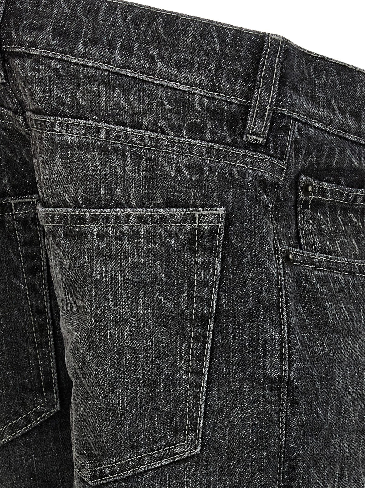 Black Cotton Flared Jeans