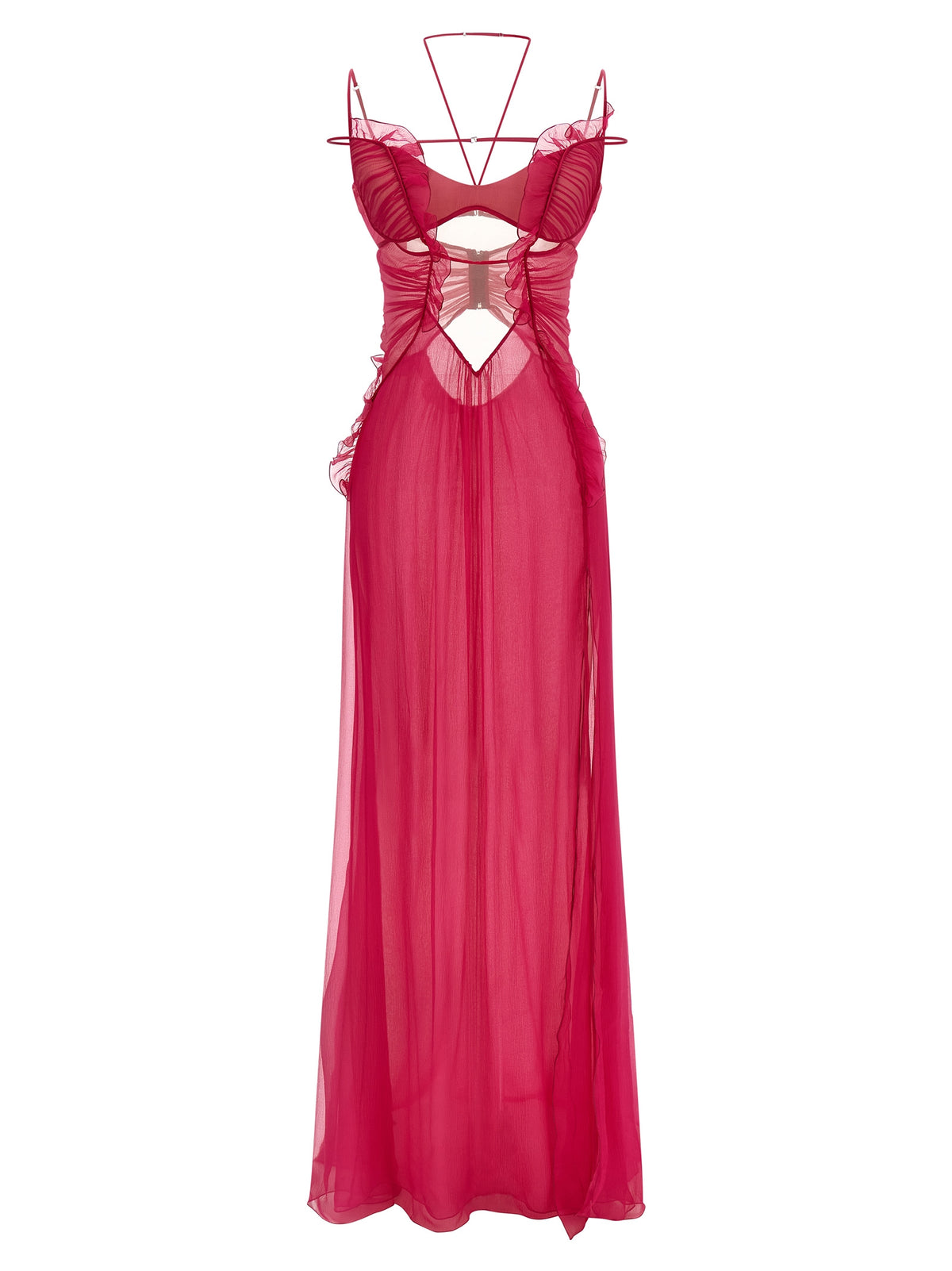 Fuchsia Silk Long Dress