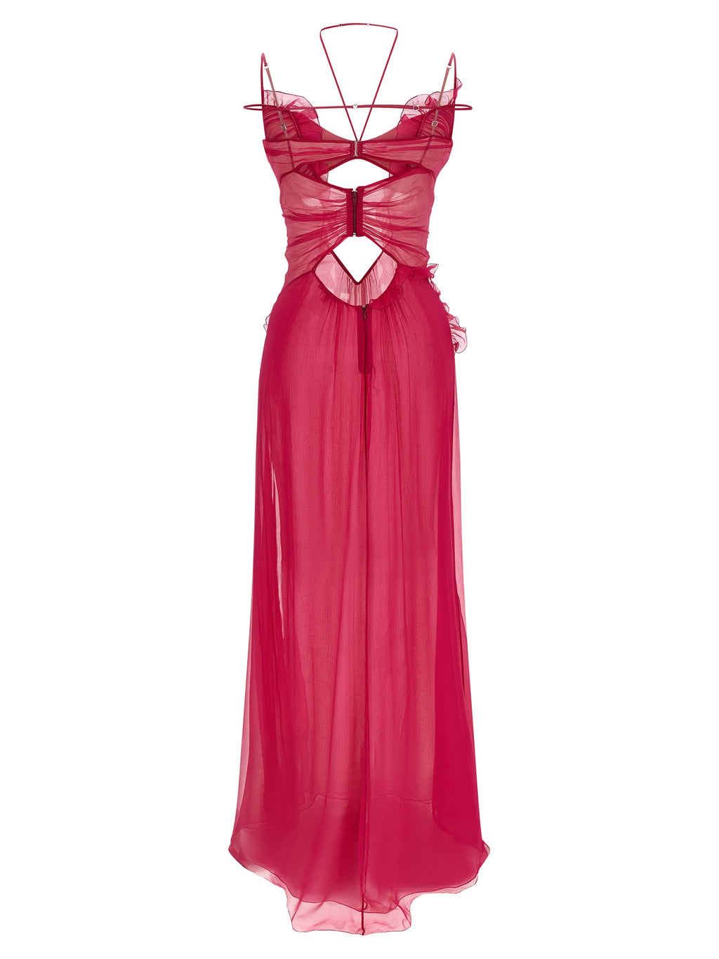 Fuchsia Silk Long Dress