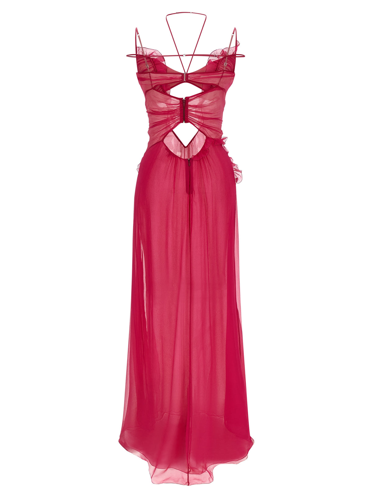 Fuchsia Silk Long Dress