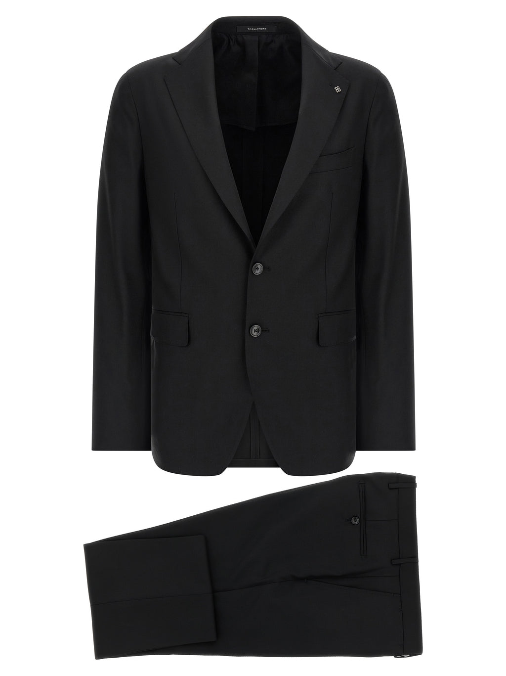Black Virgin Wool Two-Piece Suit