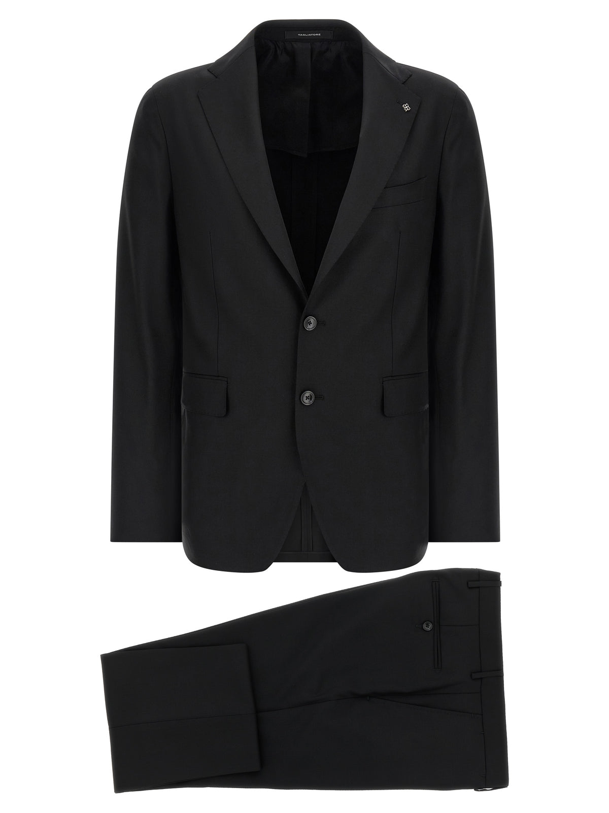Black Virgin Wool Two-Piece Suit