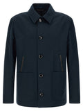 Blue Linen Full-Length Jacket