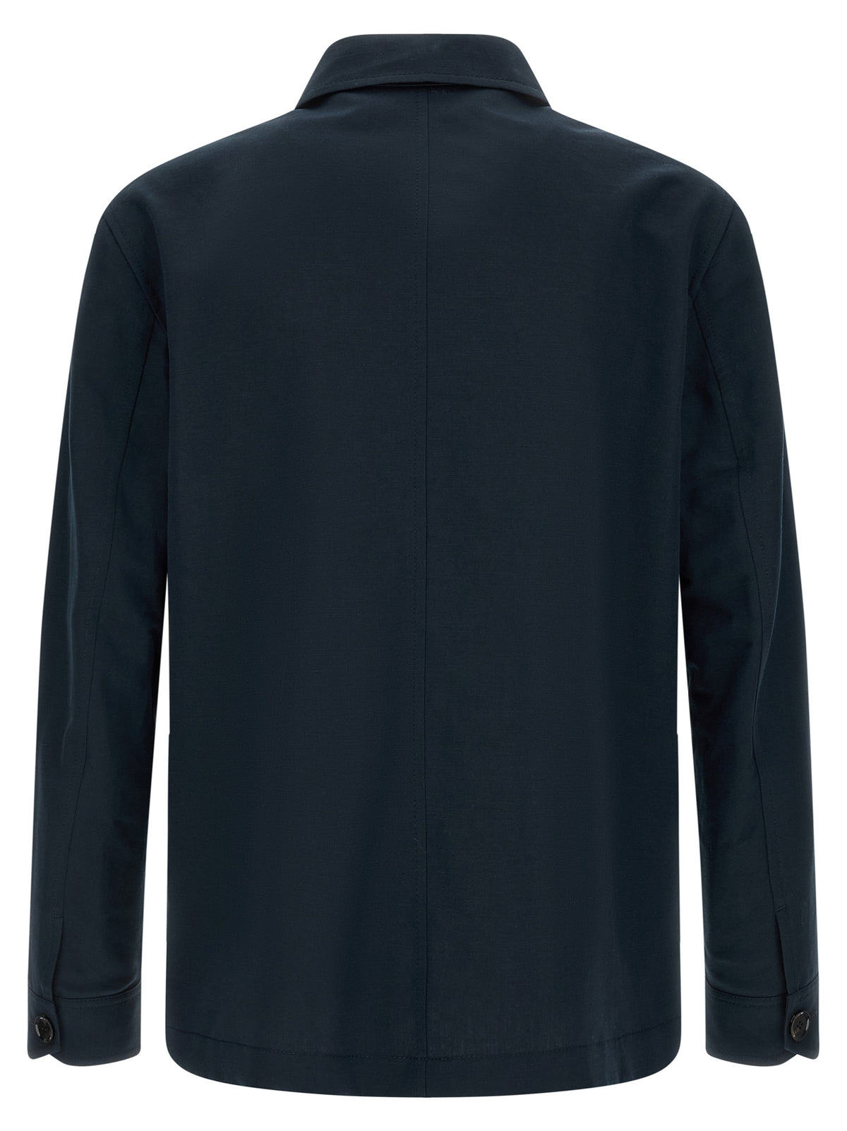 Blue Linen Full-Length Jacket