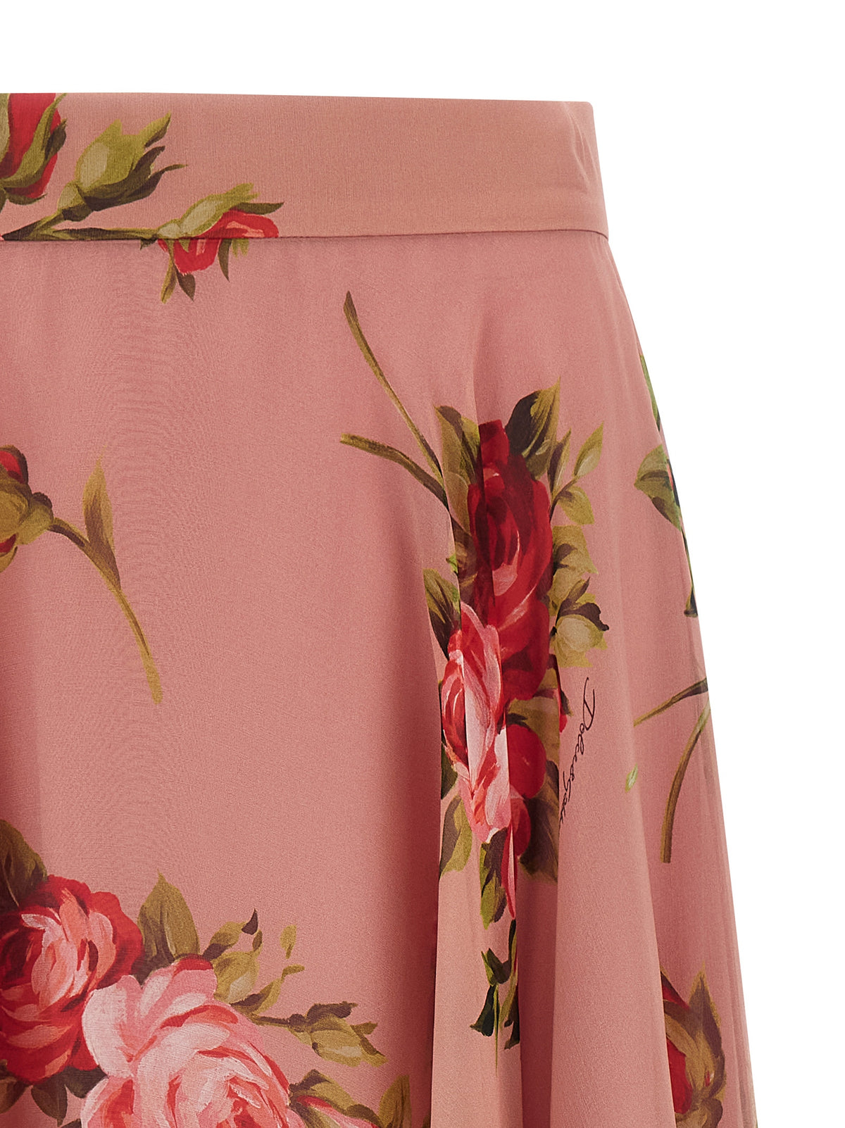Multicolor Silk Midi Skirt