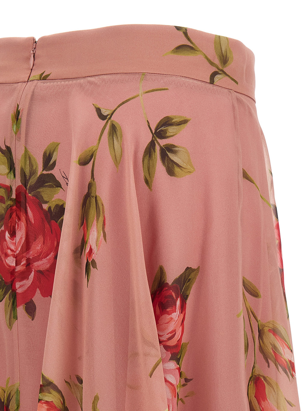 Multicolor Silk Midi Skirt