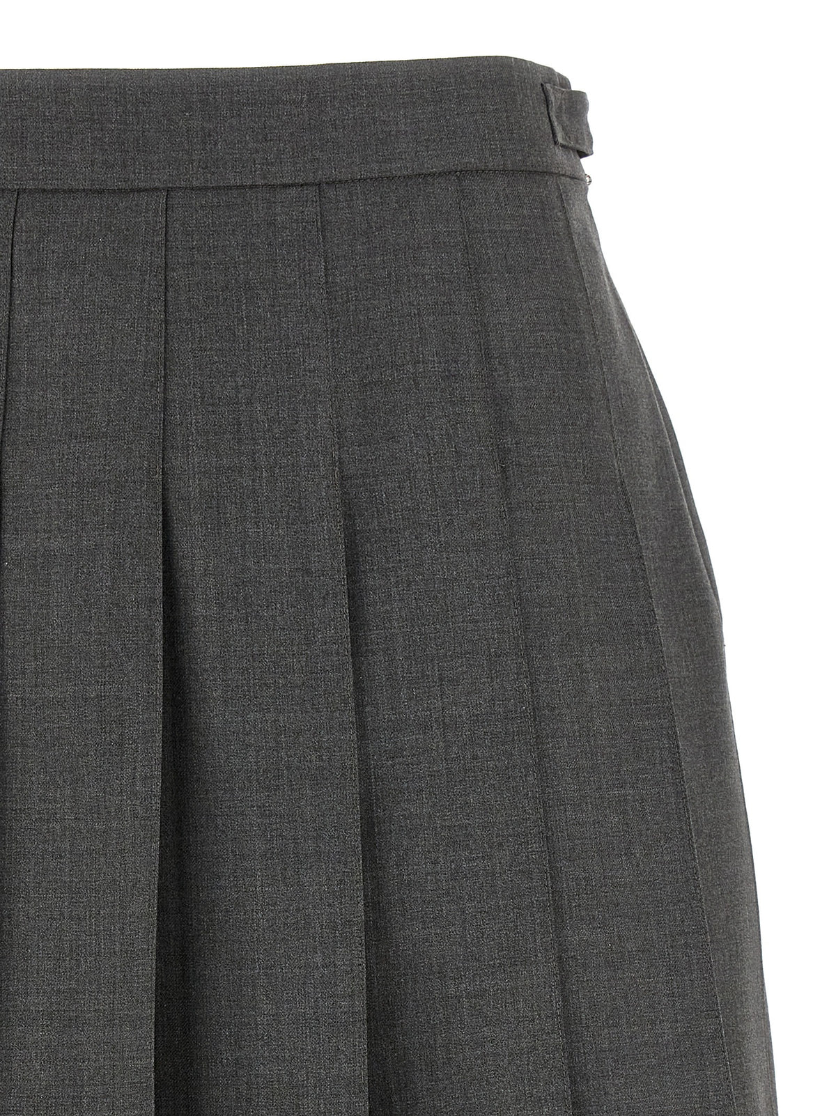 Gray Wool Long Skirt