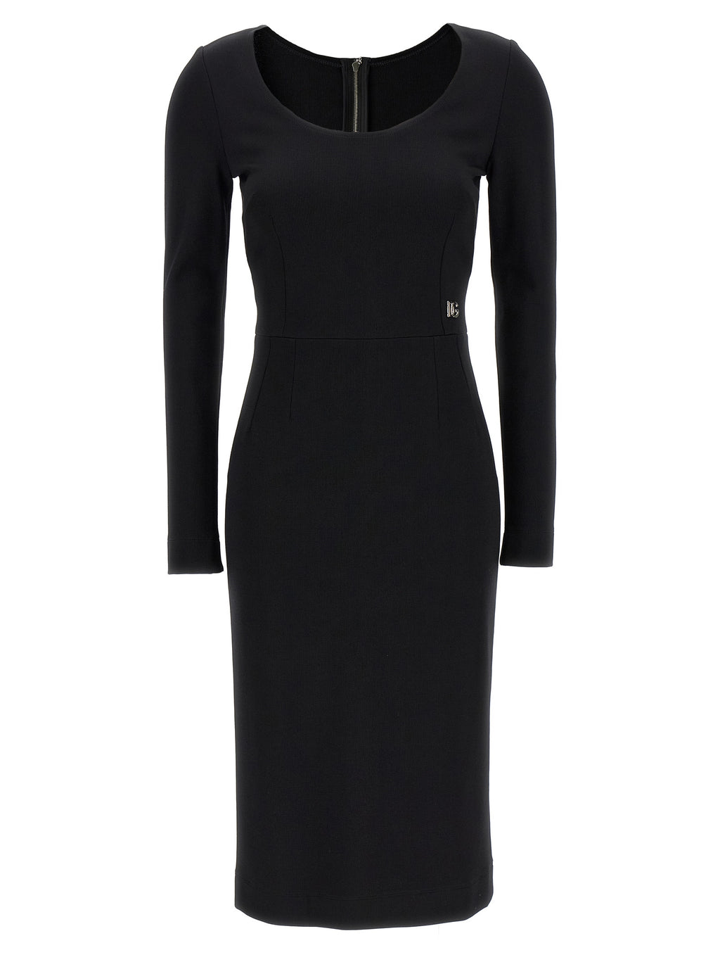 Black Viscose Midi Dress