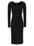 Black Viscose Midi Dress