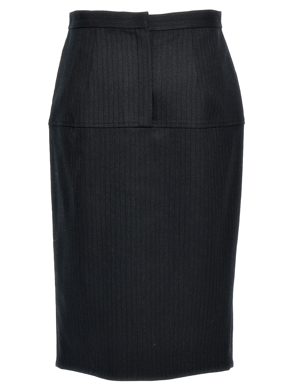 Gray Virgin Wool Midi Skirt