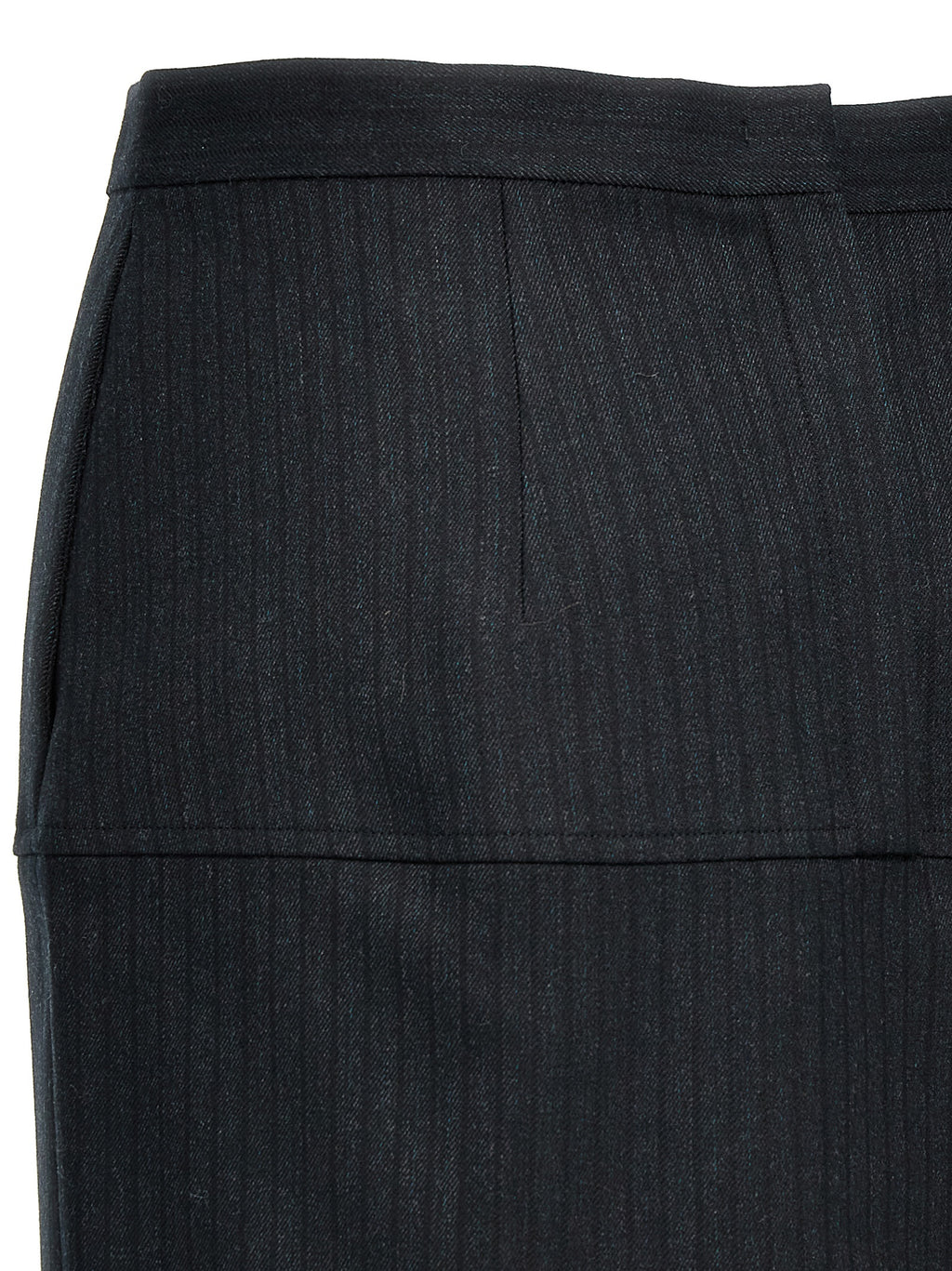 Gray Virgin Wool Midi Skirt