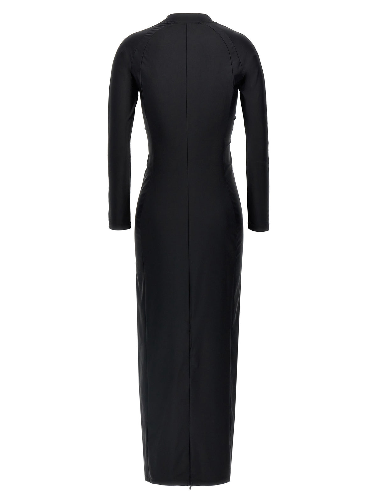 Black Nylon Midi Dress
