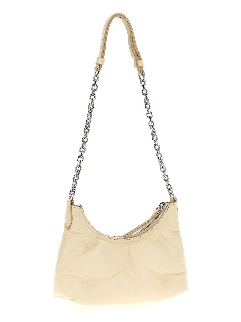 White Lamb Leather Shoulder Bag