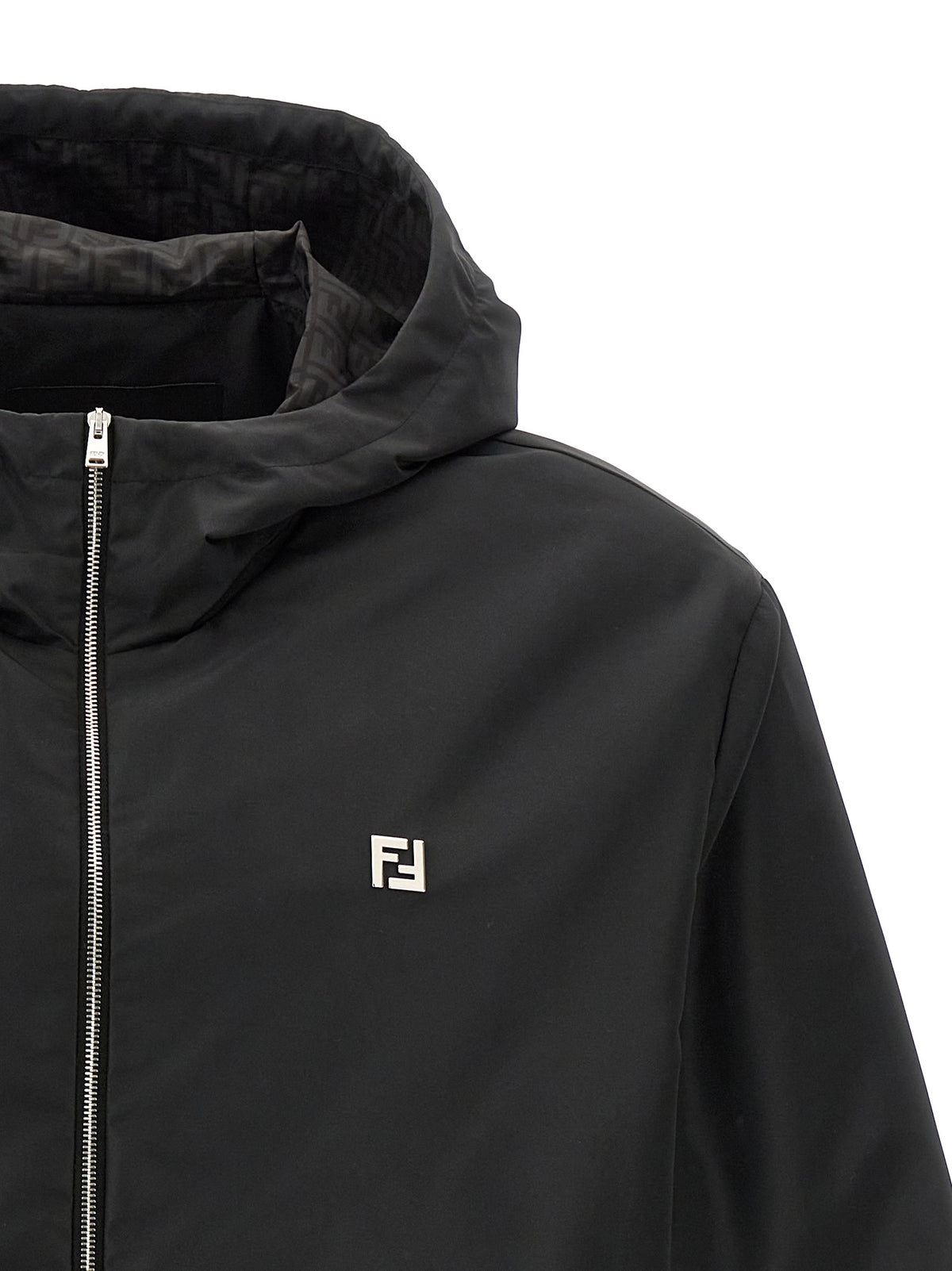 Black Polyester Shell Jacket