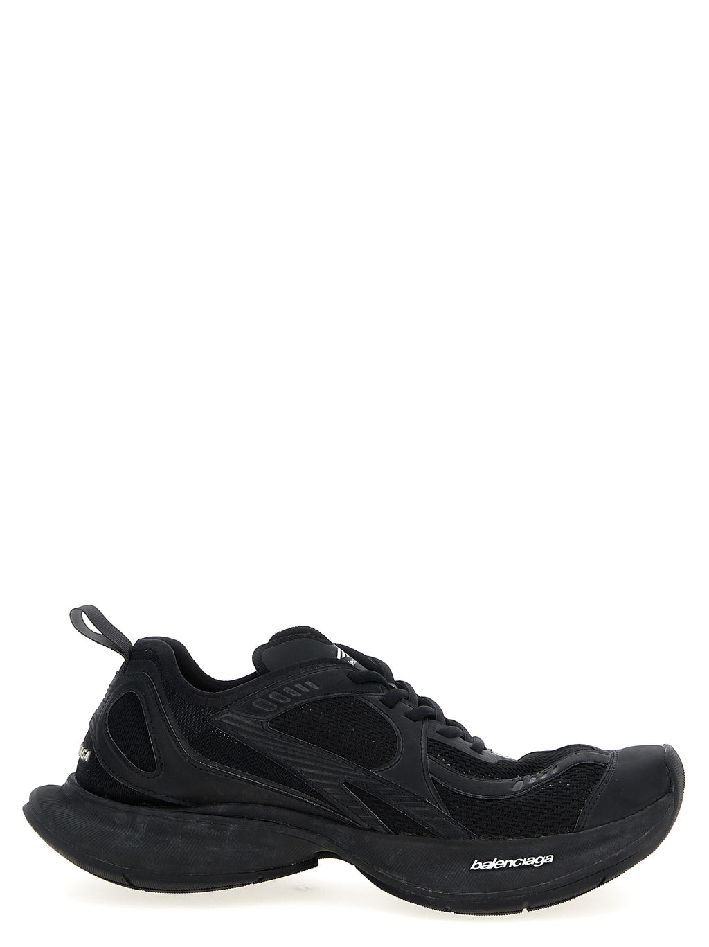 Black Polyester Athletic Sneakers