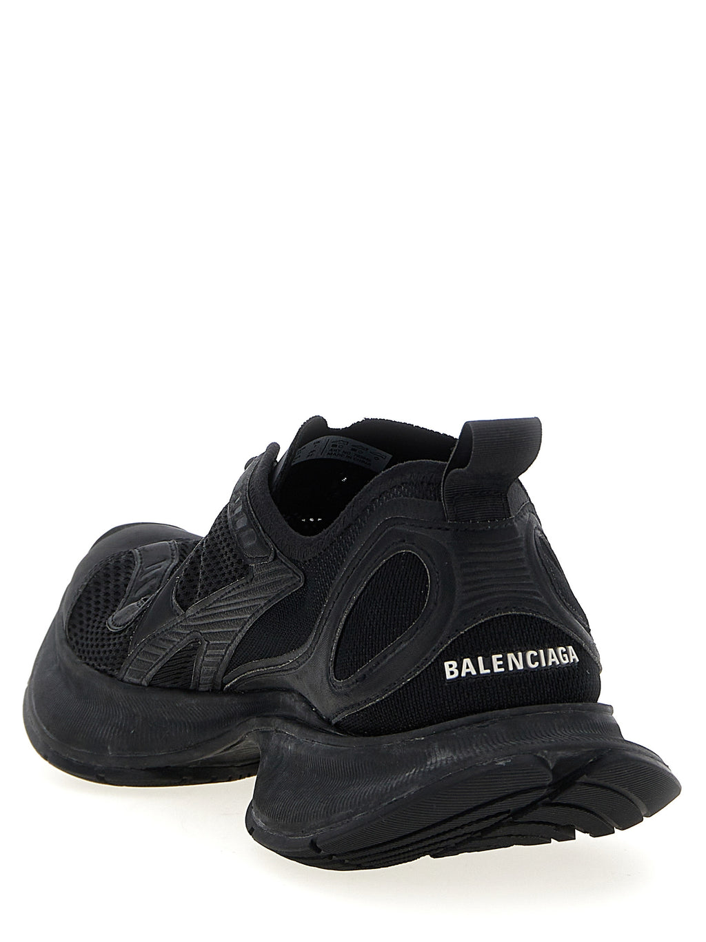 Black Polyester Athletic Sneakers
