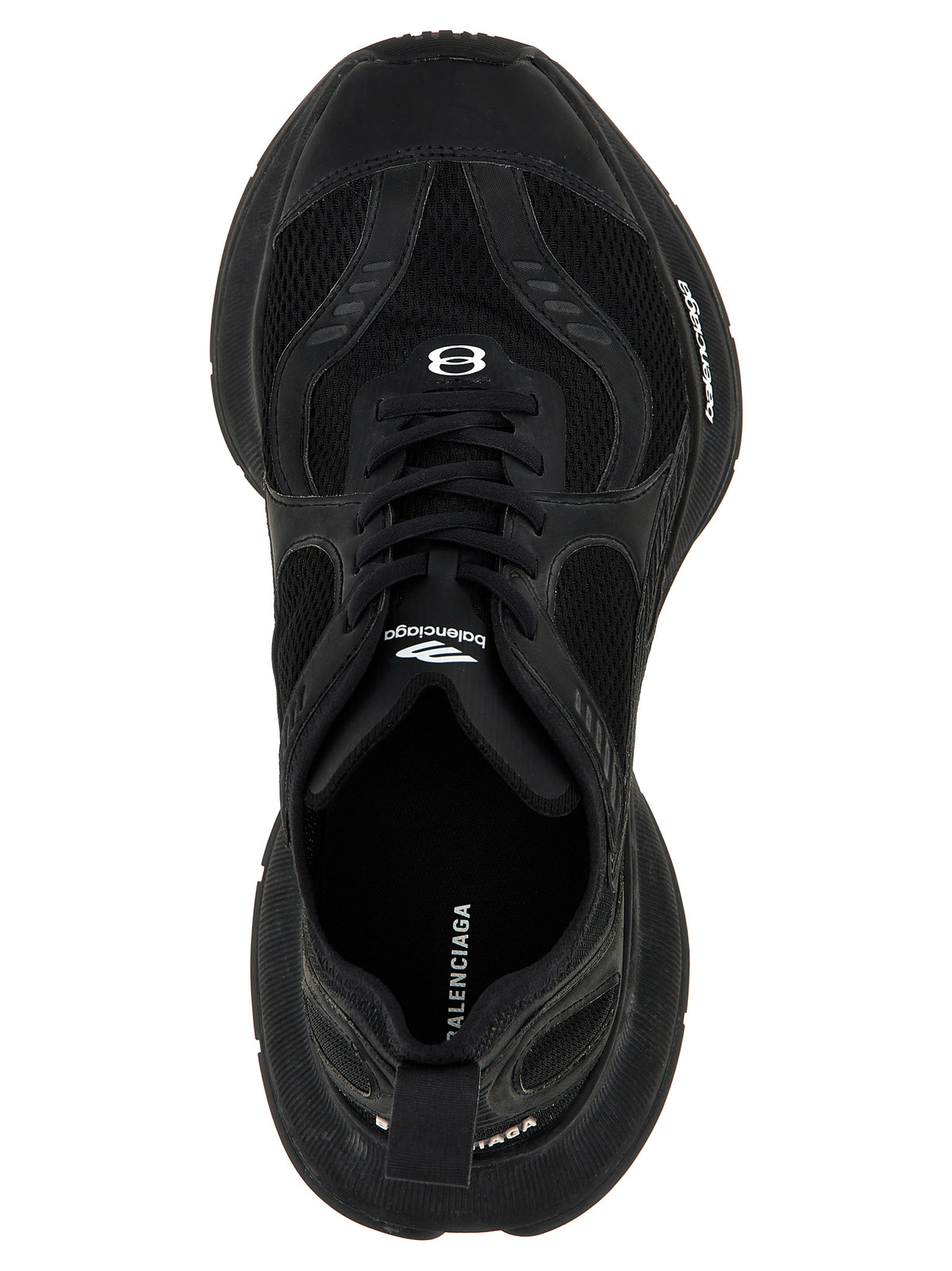 Black Polyester Athletic Sneakers