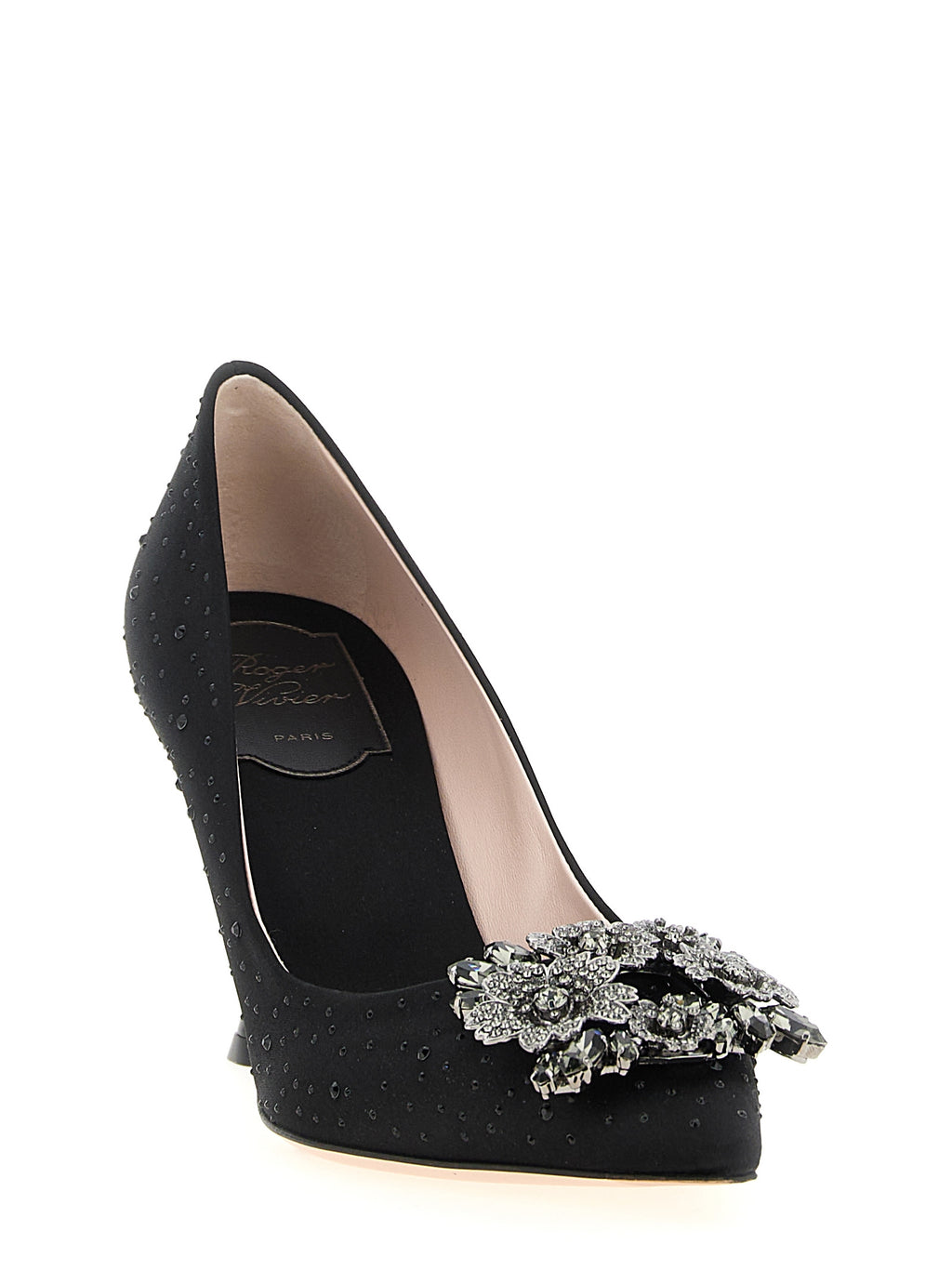 Black Viscose High Heel Pumps