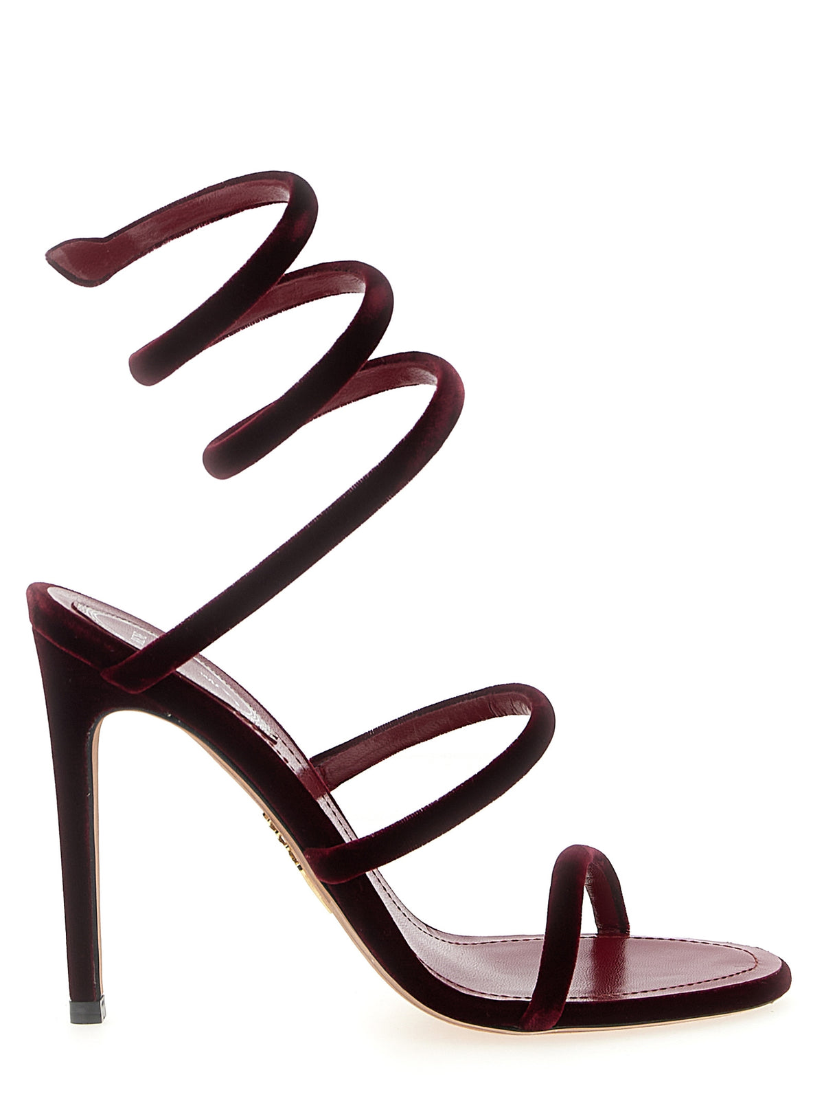 Bordeaux Textile Stiletto Heel Sandals