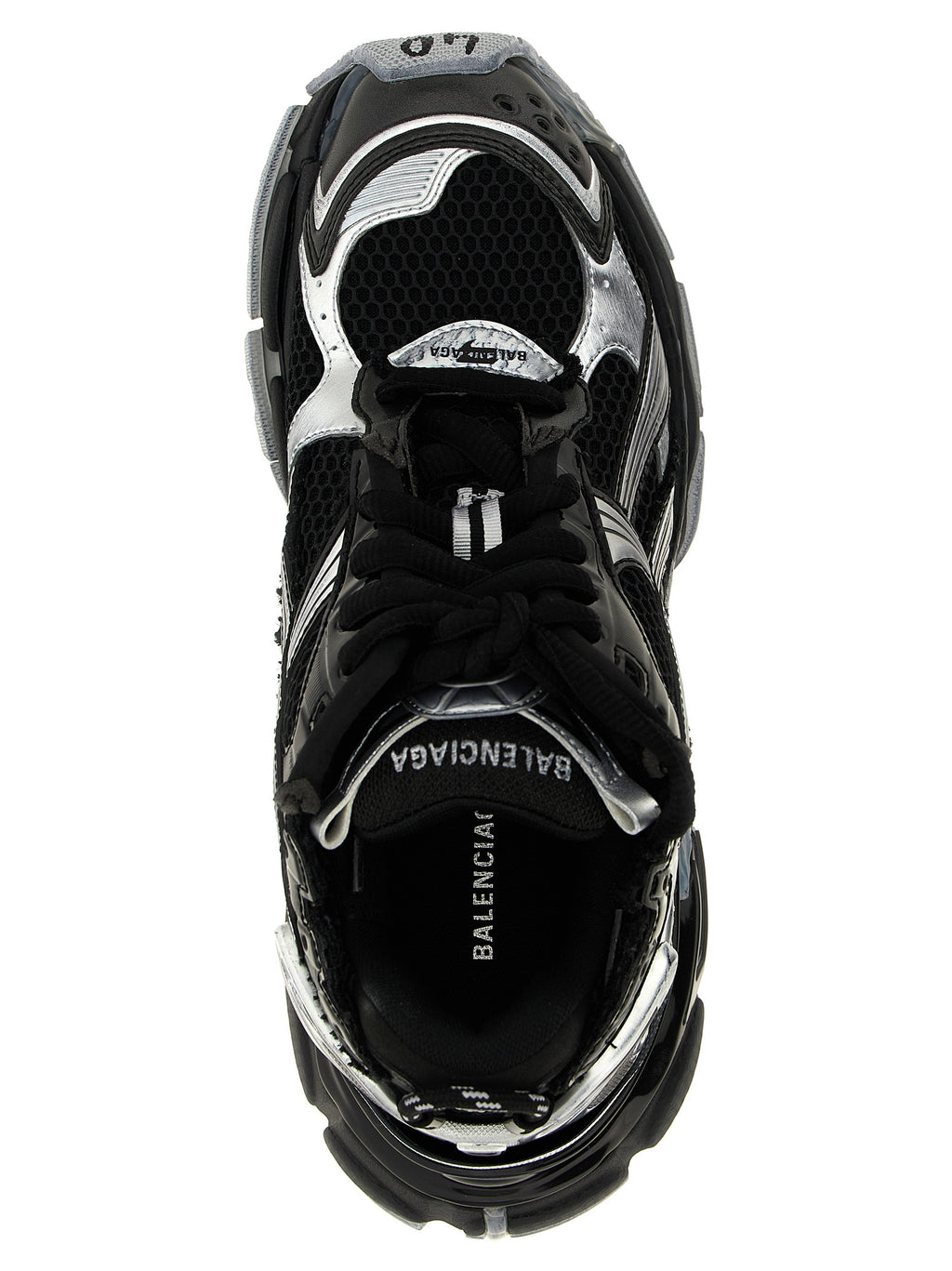 Black Polyethylene Athletic Sneakers