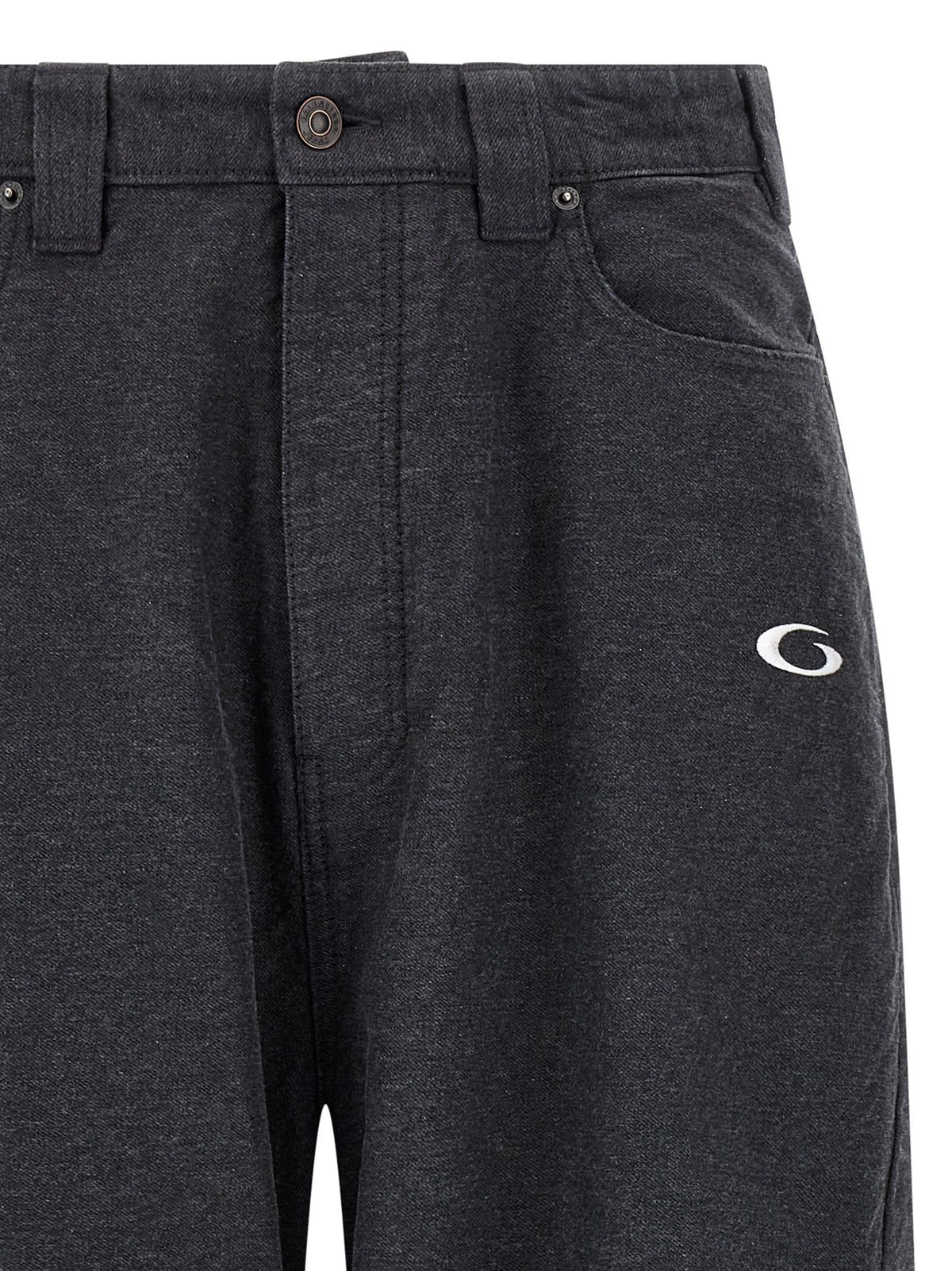 Gray Cotton Casual Pants