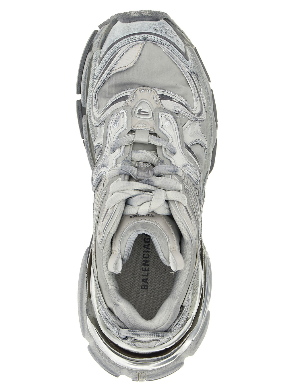 Gray Polyethylene Athletic Sneakers