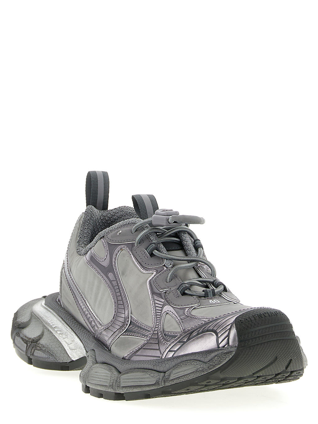 Gray Polyester Athletic Sneakers