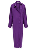 Purple Rayon Midi Dress