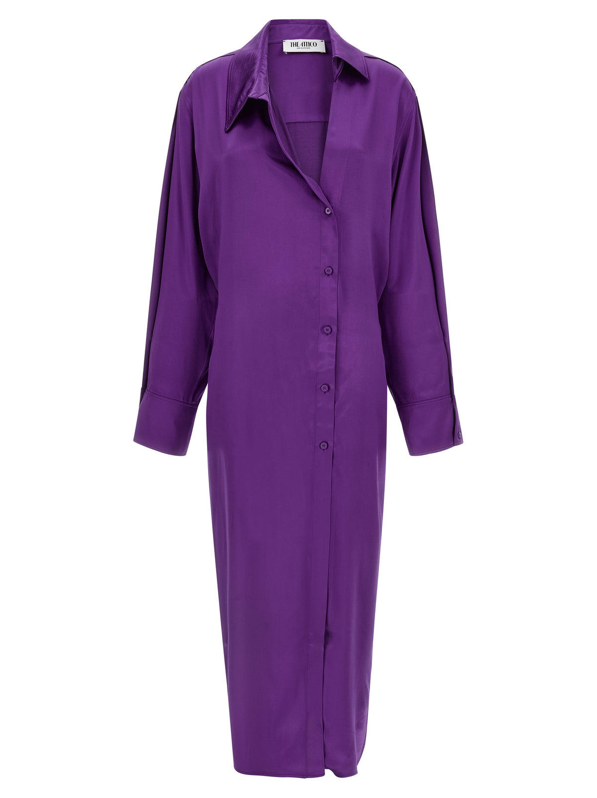 Purple Rayon Midi Dress