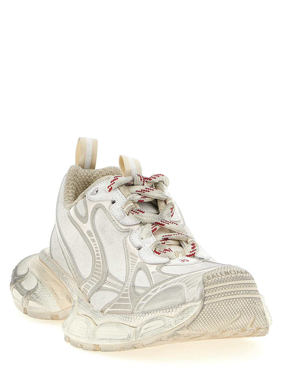 Silver Polyethylene Athletic Sneakers