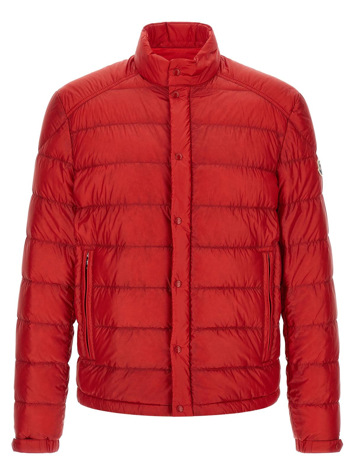 Red Polyamide Full-Length Jacket