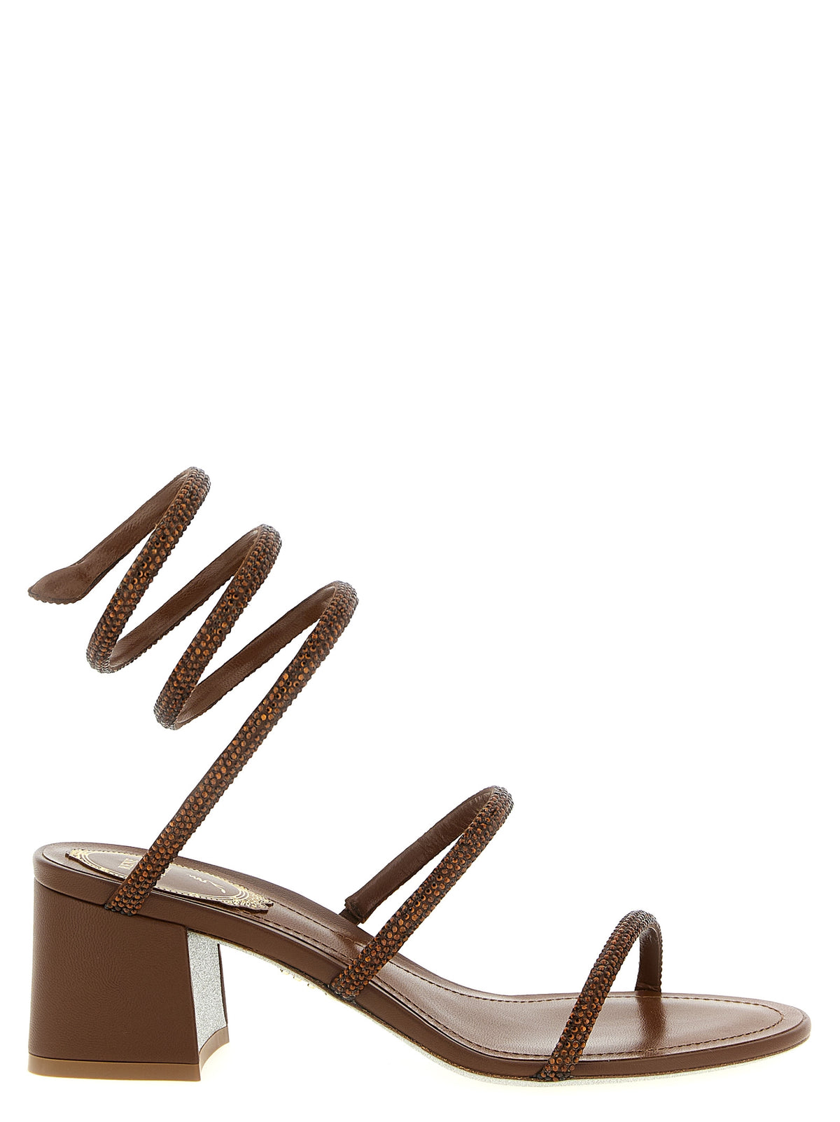 Brown Viscose Strap-On Sandals