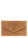 Brown Lamb Leather Clutch Bag