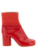 Red Bovine Leather Ankle Boots