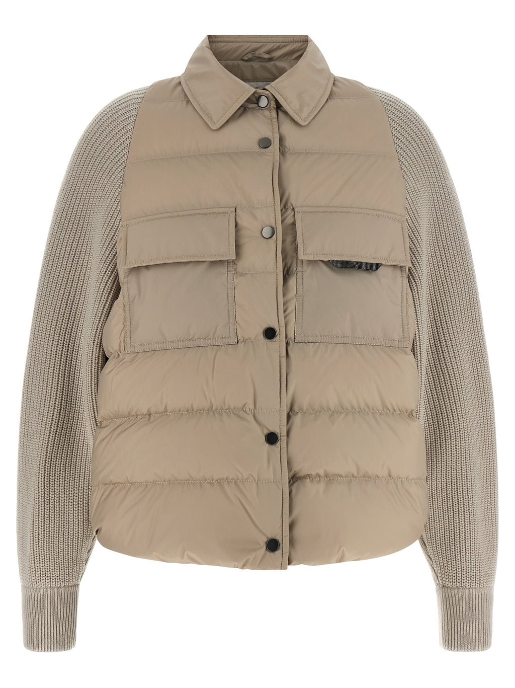 Beige Polyester Shell Jacket