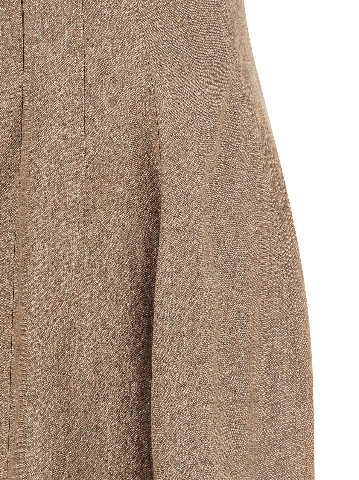 Beige Linen Long Dress